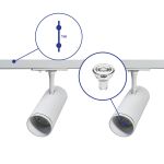 Bright Choice Complete Set 1-Phase Rail 1 Meter White | incl. 2x Spot + GU10 2700K 3W Dimmable + End Cap, Power Connector