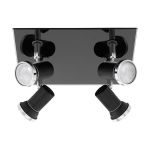 Eglo Ceiling Light Tamara 1 Steel Black Chrome 4x2.8W 4x250lm - 830 Warm White | IP44 - Incl. 4x GU10