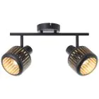 Brilliant Tyas Ceiling Light Aluminium Metal Black Gold | Suitable for 2x E14