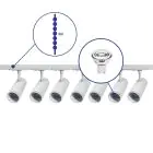 Complete Set 1-Phase Rail 3 Meter White | incl. 7x Spot + GU10 2700K 3W Dimmable + End Cap, Power Connector and I-Connector